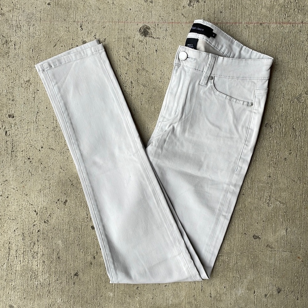 Calvin Klein Light Gray Mid-Rise Skinny Jeans